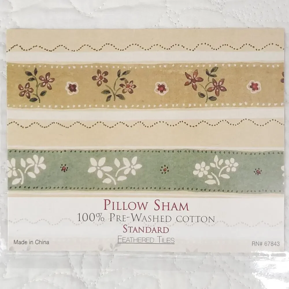 C&F HOME Standard Quilted Pillow Sham Cream Cottage Shabby Minimalist Farmhouse